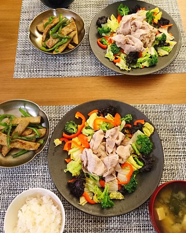 今日は沖縄豚と温野菜のサラダ仕立て。 - from Instagram